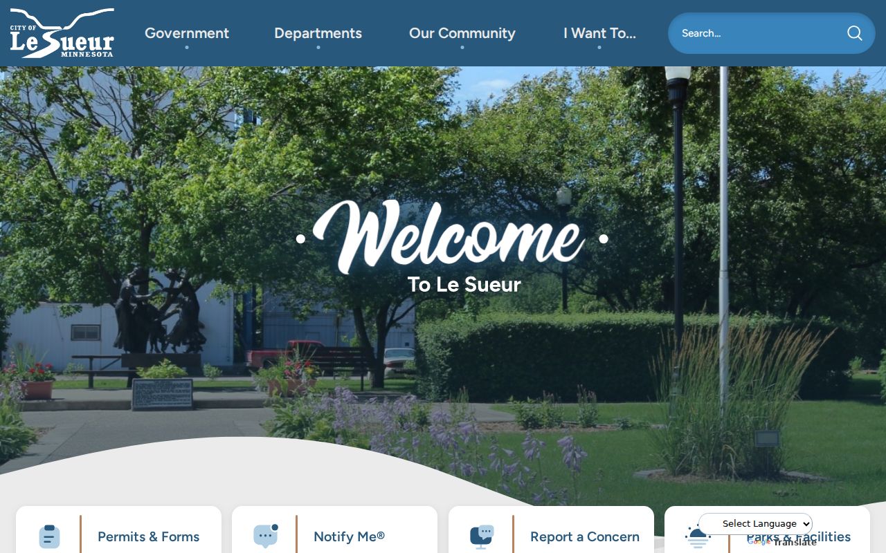 Le Sueur city government contact page used for local record requests and warrant questions