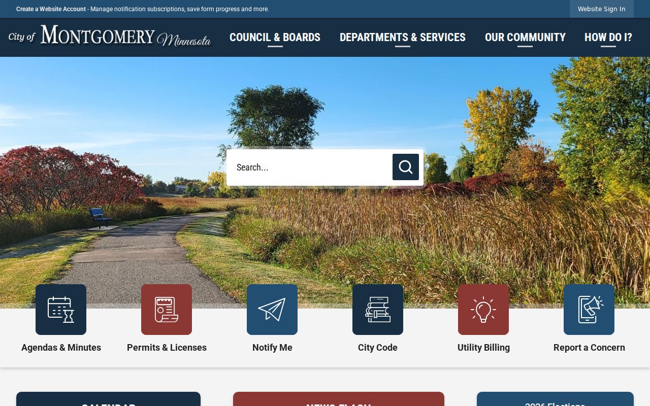 Montgomery city government gateway used for city code and local ordinance questions